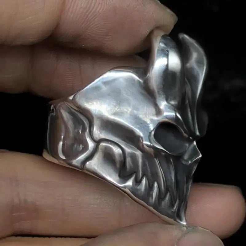Rock Skeleton Russian Dead Nuclear Silver Ring Exquisite Production
