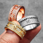 Fidget Spinner Gemstone Ring — Stainless Steel