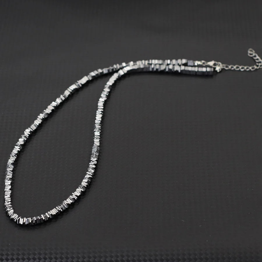 Exquisite Hematite Stone Beads Necklace Men 4 Styles Silver Gold Color 19 Inches Short Collar Jewelry Wealth Leisure Accessories