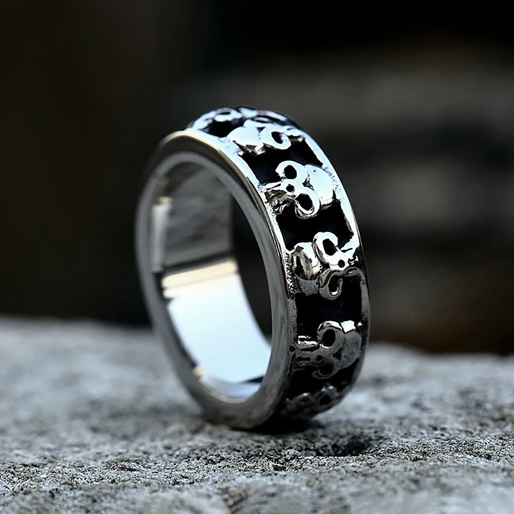 New Gothic 316L Stainless Steel Skull Ring Punk Hip Hop Fashion Skeleton Rings For Men Women Unique Biker Jewelry Halloween Gift