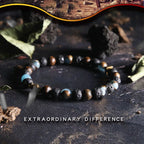 Block Volcanic Lava Stone Bracelet Men Black Classic Matte Obisidian Labradorite Bead Jewelry Women Birthday Gift for