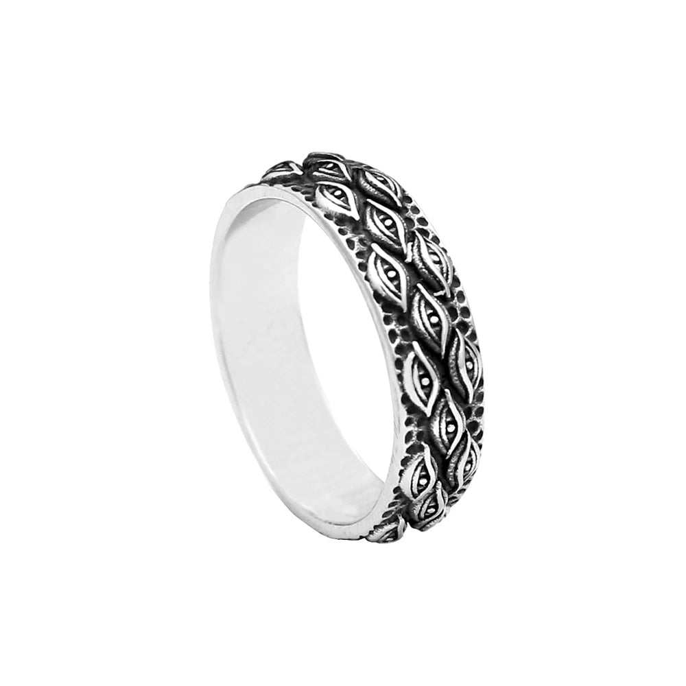 Evil Eye Steel Ring Vintage 316L Japanese Mythology