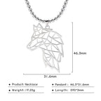 My Shape Lion King Crown Pendent Necklaces for Men Boys Stainless Steel Punk Animal Wolf Charms Choker Chains Hip Hop