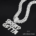 Cuban Chain Letter Pendant Necklace — Zinc Alloy