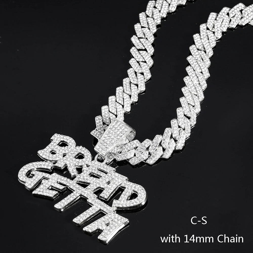 Cuban Chain Letter Pendant Necklace — Zinc Alloy