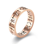 2026 New Stainless Steel Hollow Out Ring for Men Women Fashion Hollow Rune Design Finger Anillo Antiestres Anxiety Rings