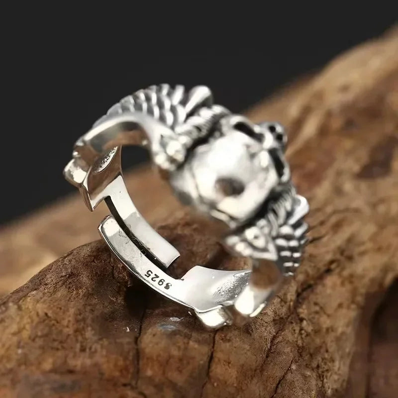 Devil Angel Wings Skull Ring — Gothic