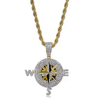 Quality Fashionable Medal Necklace Pendant Pirate Ship Compass Personality Men's Necklace Pendant Hip Hop Jewelry Trend