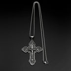 12 Apostles Jesus Crucifix Cross Christian Pendant Necklace for Women Men Stainless Steel Vintage 316L Amulet Chain