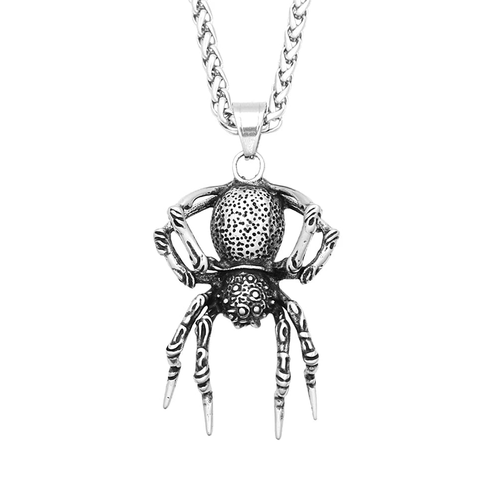 Gothic Spider Pendant — Stainless Steel