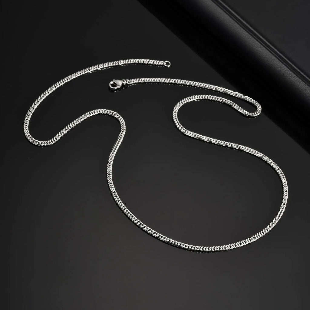 Vnox Cuban Chain Necklace for Men 45cm 60cm 70cm Length Option Vintage Metal Collar Punk Stainless Steel Curb Link Chain Chokers
