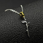 Two-Tone Rose Flower Pendant — 925 Silver