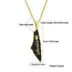 Palestine Map Pendant Necklace — Stainless Steel