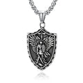 Vintage Stainless Steel Archangel Pendant Chain for Men Powerful St.Michael Necklaces Amulet Fashion Women Jewelry