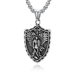 Vintage Stainless Steel Archangel Pendant Chain for Men Powerful St.Michael Necklaces Amulet Fashion Women Jewelry