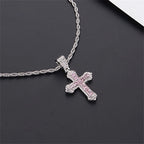 Classic Zircon Cross Necklace Iced Out Hip Hop for Men and Women Bling Pendant Punk Jewelry Gifts