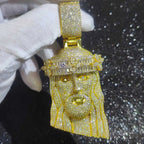 Crown Jesus Pendant Necklace Iced Out