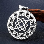 Vintage Stainless Steel Nordic Vikings Pendant For Men Slavic Amulet Pagan Solar Symbol Slavic Wheel Necklaces Fashion