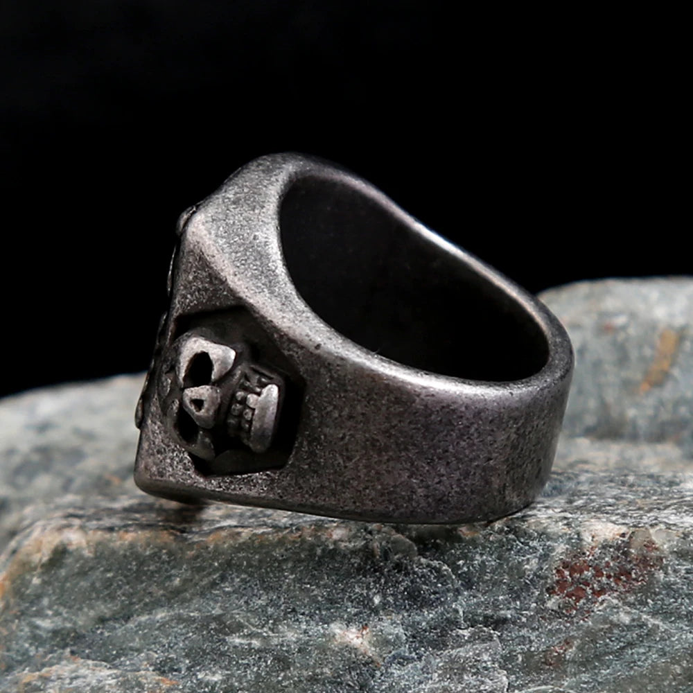 Skull Number Ring — 316L Stainless Steel