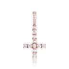 JINAO New Upside Down CROSS Pendant PINK Black Iced Out Cubic Zirconia Men's Necklace Hip Hop Fashion Jewelry For Gift