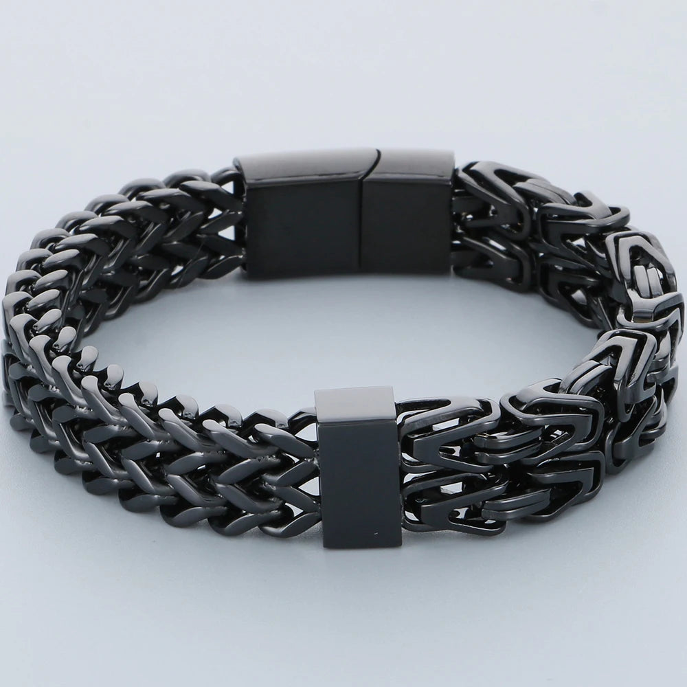 Waterproof Bracelet for Men 316L Stainless Steel Double Layer Link Chain Men's Bracelets Jewelry Accessories His