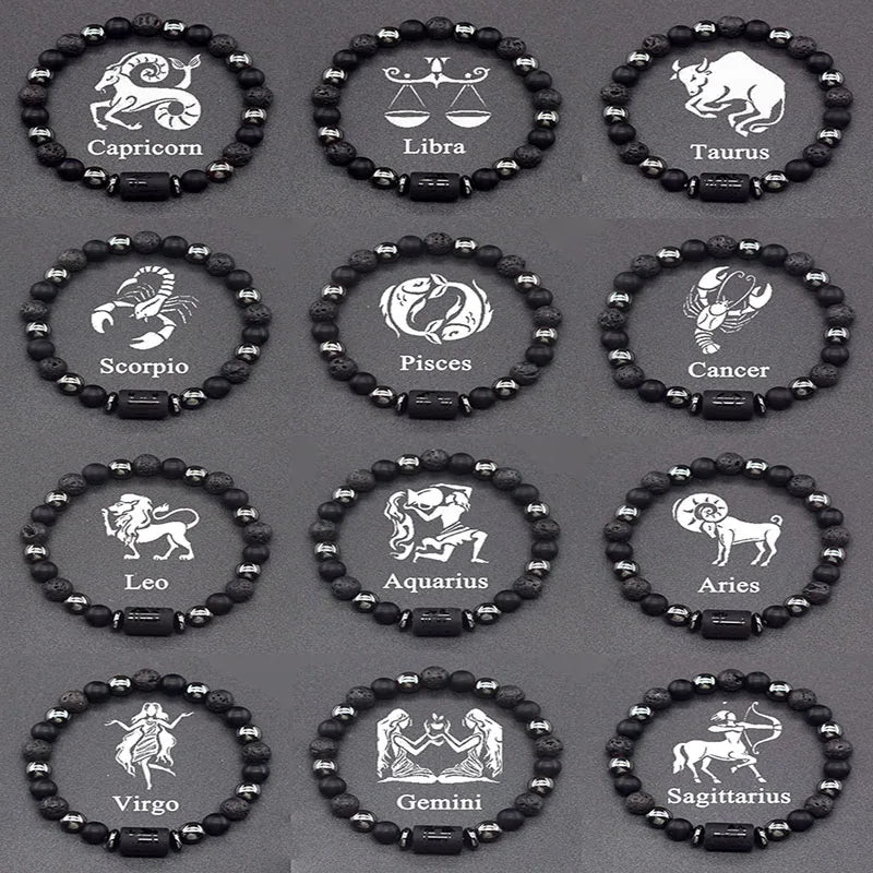 12 Zodiac Signs Bracelet Homme 12 Constellation Jewelry for Women Scorpio Gemini Sagittarius Bracelet Friendship Gift Whoelsales