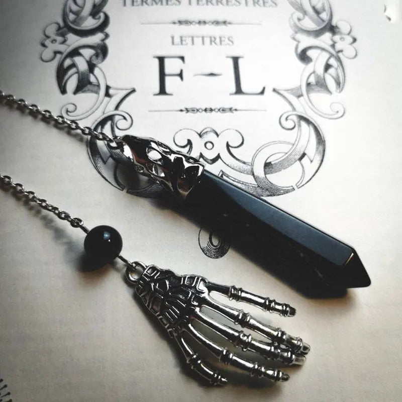 Stone Black Pendant Necklace