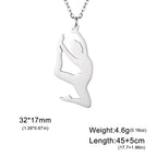 Unift Stainless Steel Sport Women Necklace Runner Rhythmic Gymnastics  Silhouette Pendant Fashion Birthday Jewelry Wholesale