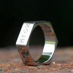 2023 New Creative Style 316L Stainless Steel Hexagon Viking Nordic Runes Ring For Men Fashion Biker Cool Jewelry Gift