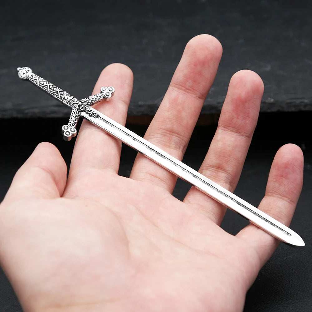 Viking Lunar Sword Hair Stick — Stainless