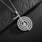 Stainless Steel Gothic Mysterious Ghost Death Band Symbol Pendant Necklace Personalized Punk Jewelry for Men and Women