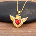 Iced Out Sacred Heart Pendant Necklace