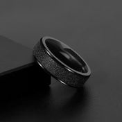 1Pcs New Trendy Frosted Stainless Steel Ring for Men Women Fashion Simple Black Color Exquisite Finger Rings Jewelry