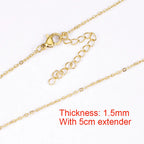 Fnixtar 10Pcs Chain Necklaces 40/45/50/55/60cm Stainless Steel Flat Cable Chain 1/1.5/2mm DIY Jewelry Accessories
