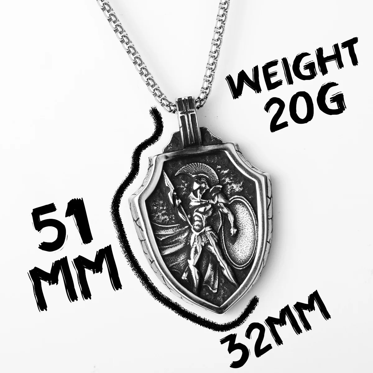 Spartan Warrior Pendant Necklace — Stainless Steel