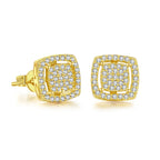 Iced Out Square Zirconia Stud Earrings CZ
