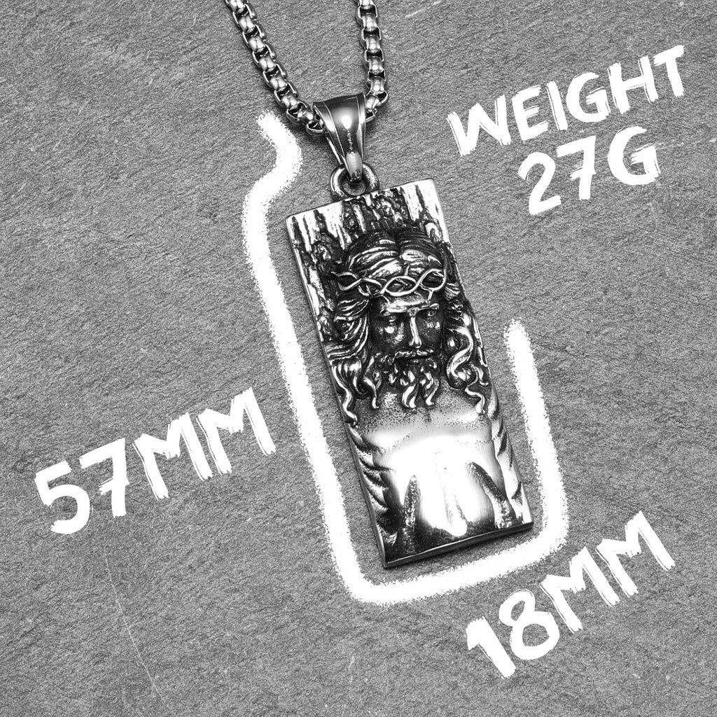 Jesus Pendant Necklace — Stainless Steel