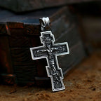 Jesus Cross Men's  Stainless Steel Crucifix Eastern Orthodox  Pendant Chain Necklace Jewelry BP8-515
