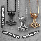 Stainless Steel Thor's Hammer Men Necklaces Pendants Chain Punk Trendy for Boyfriend Male Jewelry Creativity Gift