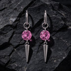 Colorful Cubic Zircon Huggie Hoop Earrings — Cone Spike Dangle