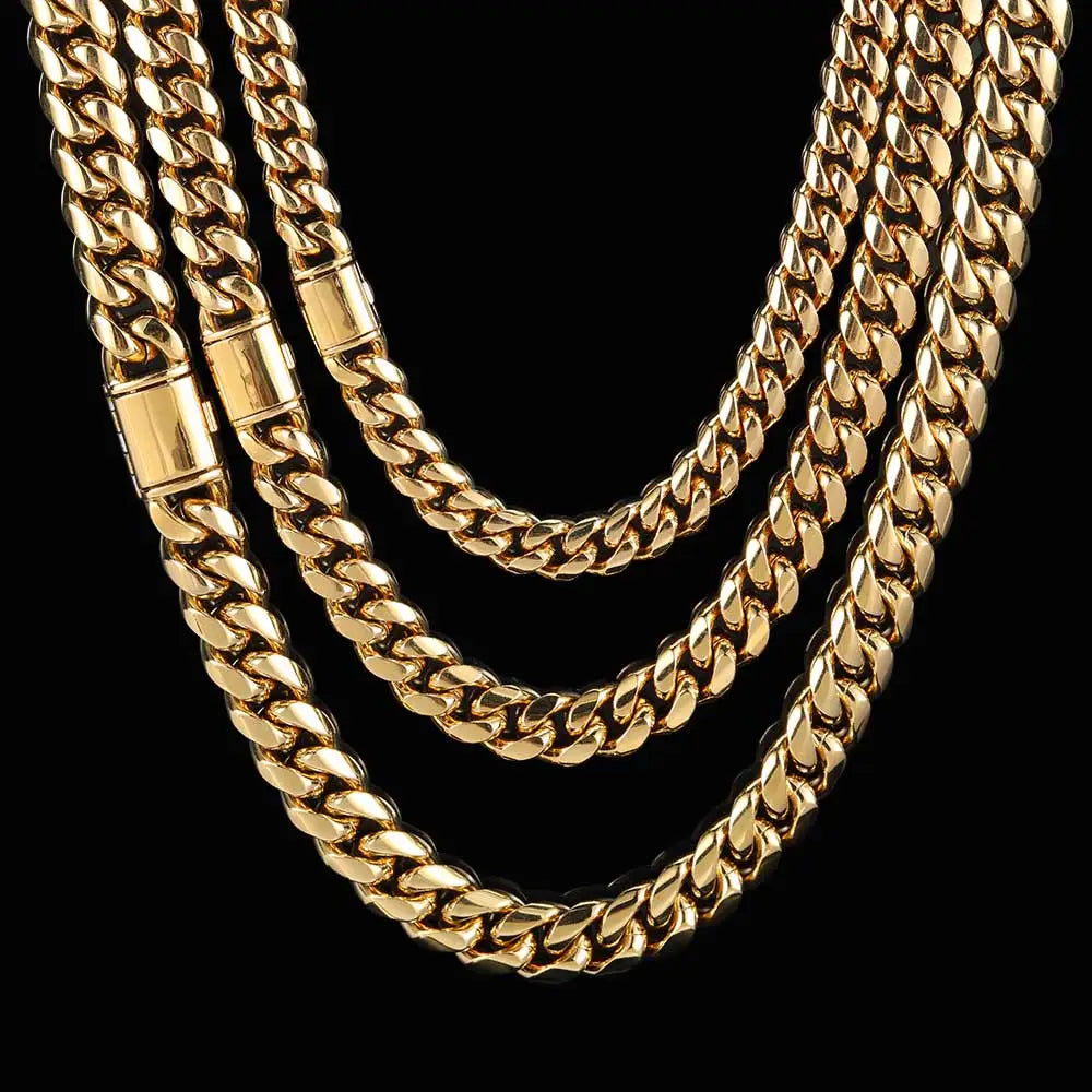 Black Cuban Chain Stainless Steel 8/10/12/14MM
