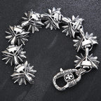 Gothic 8pcs Wolf Heads Chain Bracelet for Man Stainless Steel Mens Bracelets Unique Masculine Jewelry Gifts for
