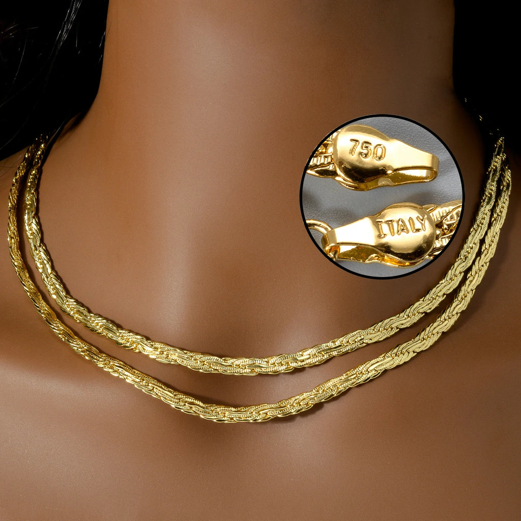 Interlaced Byzantine Chain Necklace — Gold