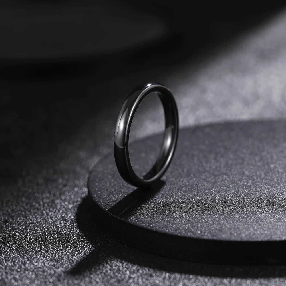 Kolmnsta 2/4/6mm Black Brushed Fashion Ceramic Ring Women Men Wedding Rings Engagement Band Female Jewelry bague Plus