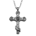 Hiphop Jesus Cross Pendant Necklace For Women Men Stainless Steel Black Retor Vintage Male Christianity Chain Jewelry Gifts