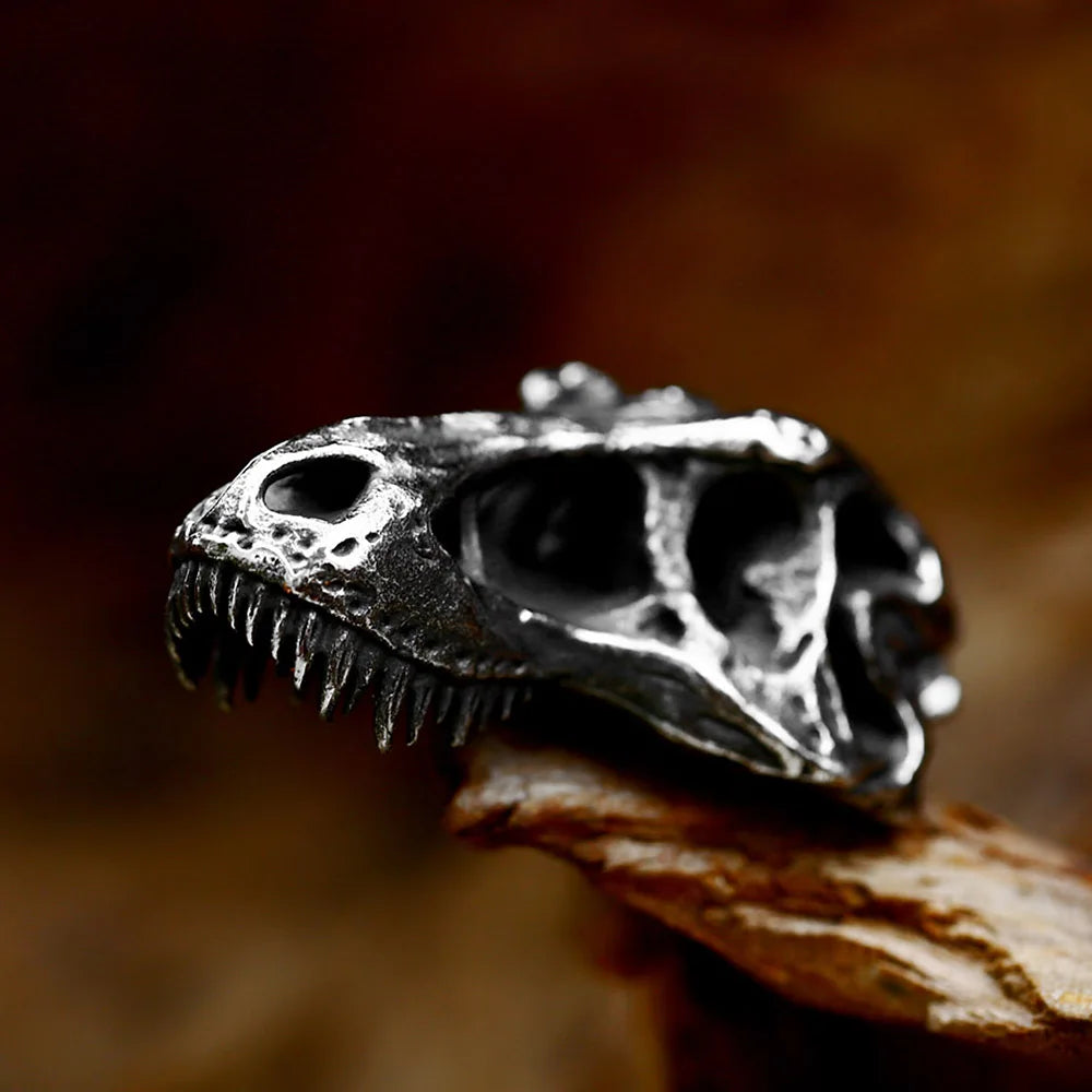 Dinosaur Skull Pendant — Stainless Steel