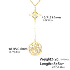 Double Amulet Protection Necklace Witch Knot Pentagram Tetragrammaton Stainless Steel Protection Jewerly Wholesale
