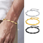 Gold Bar Link Chain Bracelet — Stainless Steel