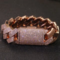 Cuban Bracelet Iced Out Rose Gold 25MM
