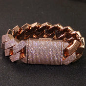 Cuban Bracelet Iced Out Rose Gold 25MM